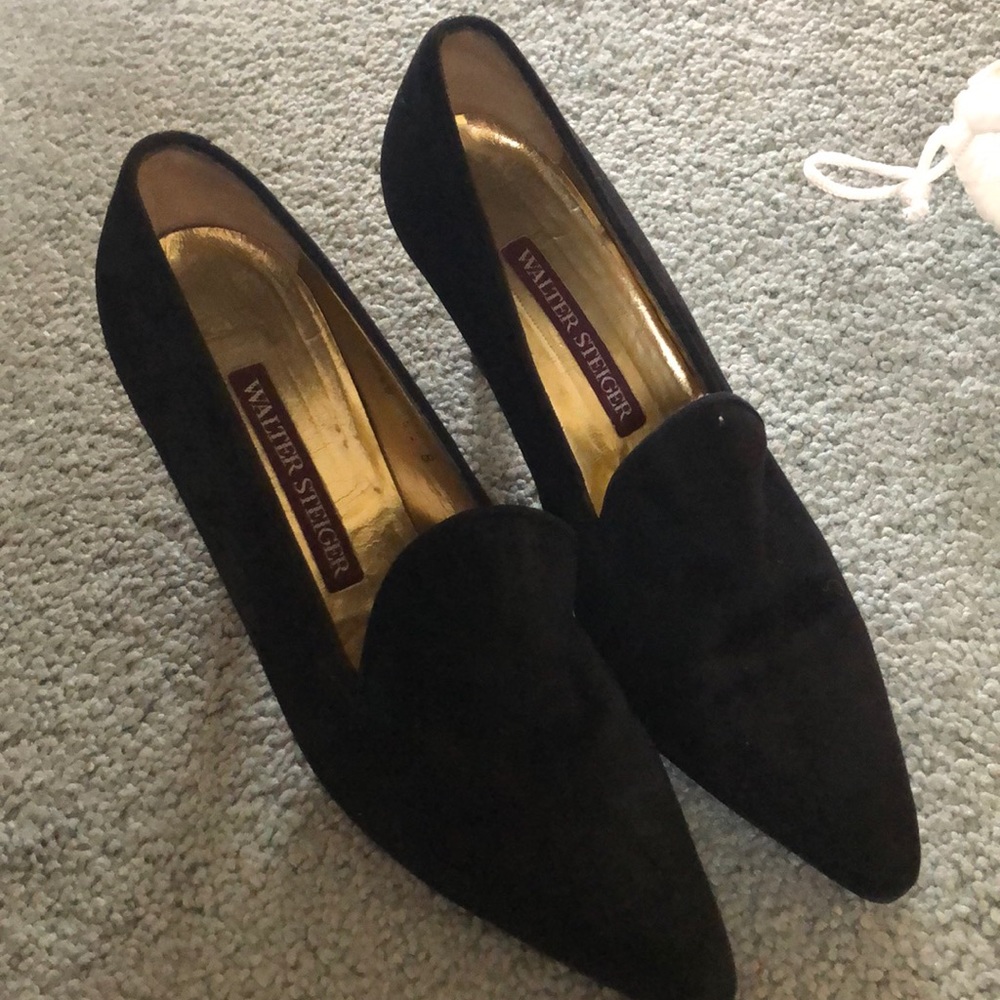 Walter Steiger Black Suede Heels